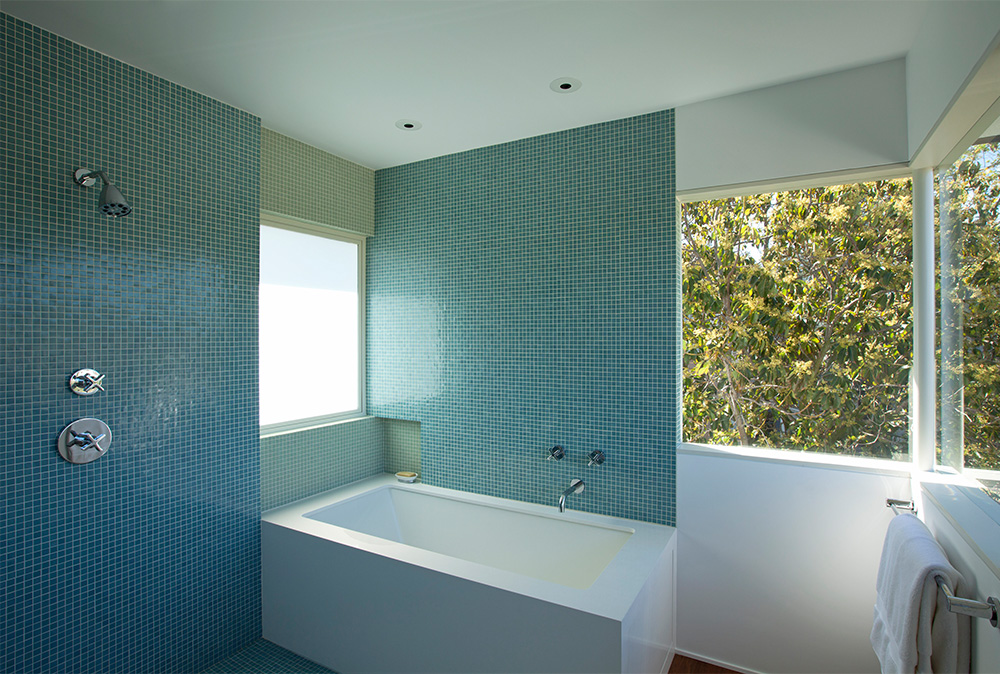 blue mosaic tile bathroom