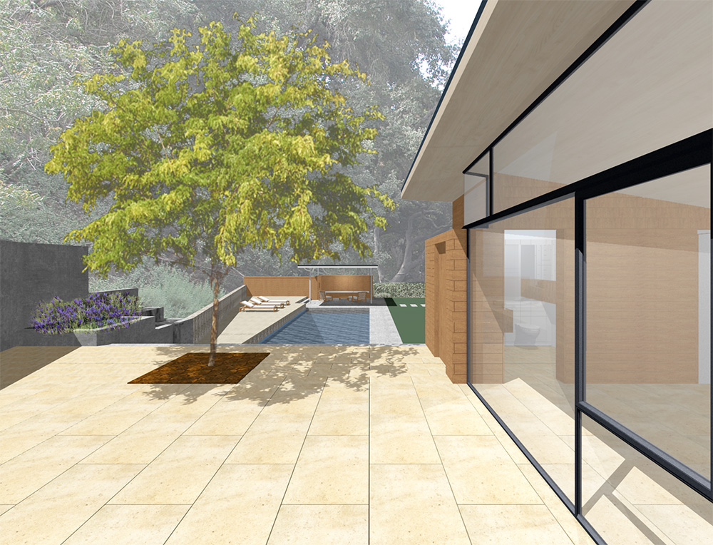 modern courtyard